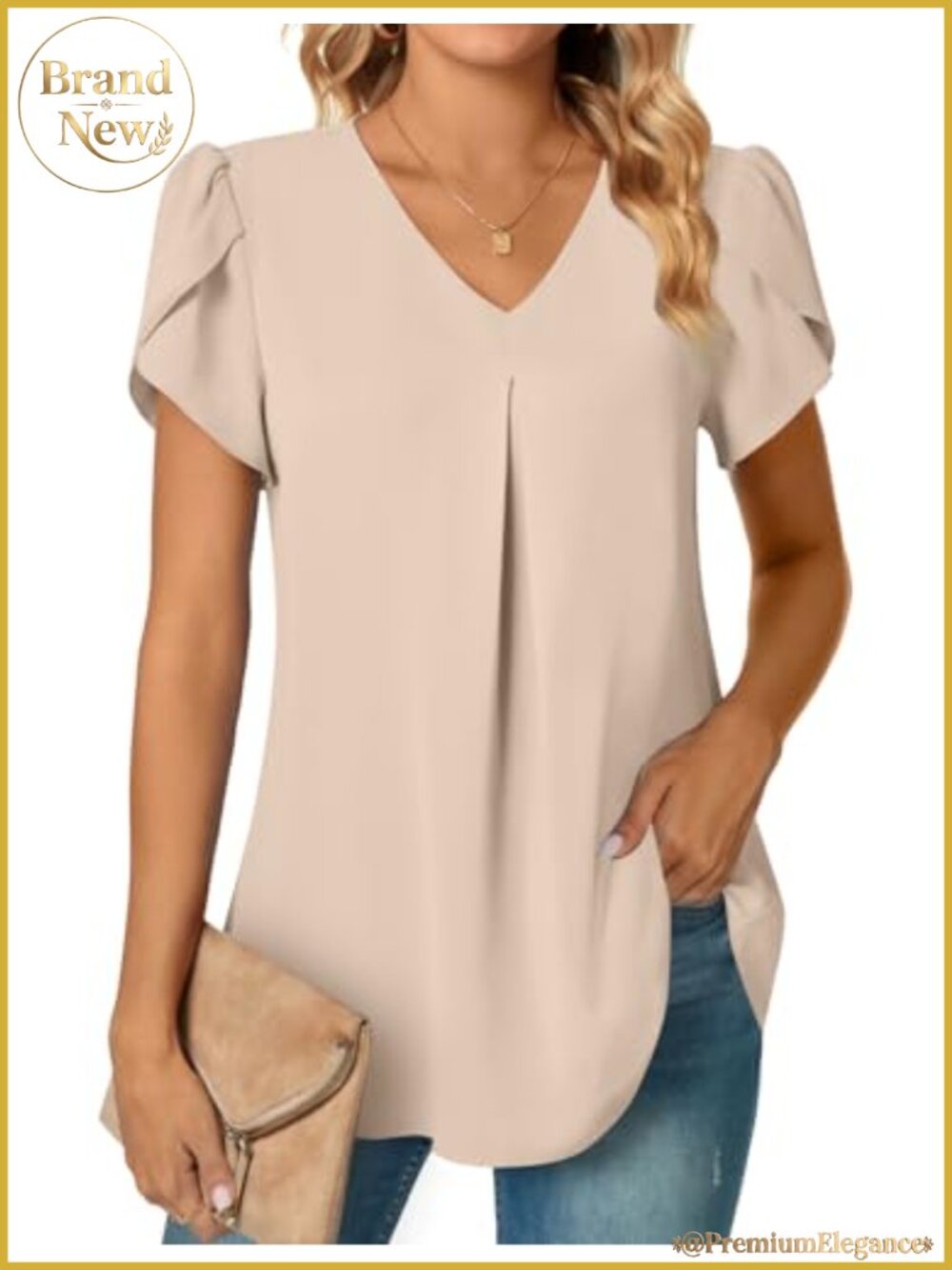Women's Chiffon Tunic Top Short Sleeve V-Neck Blouse Loose Fit Plus Size